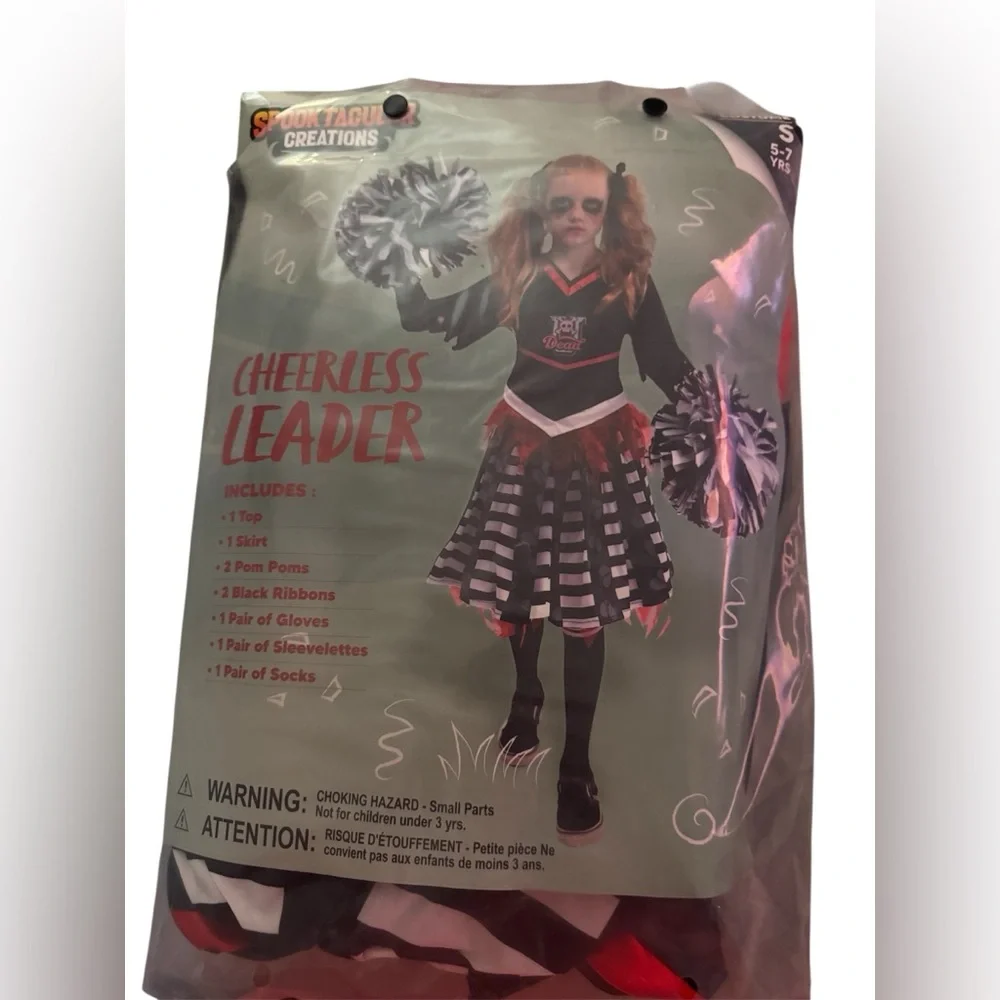 Spooktacular Creations Kids Halloween Cheerleader Costume for Girls Zombie cheer